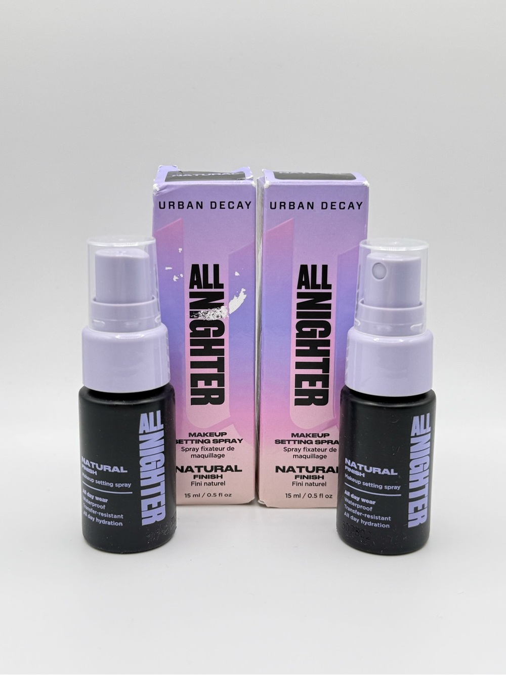 Urban Decay All Nighter Setting Spray Duo | Natural Finish | Travel Size 15mL x2